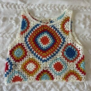 Altar'd State Multicolor Crochet Tank Top